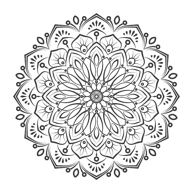 diseño de mandala ornamental en blanco y negro