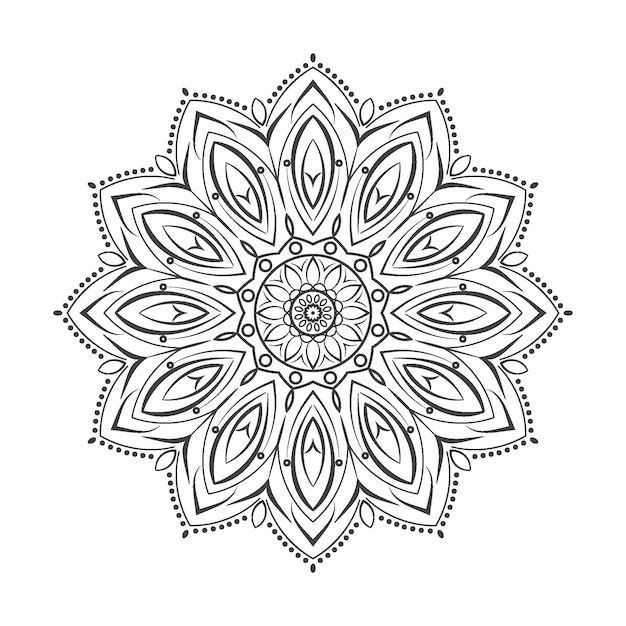 diseño de mandala ornamental en blanco y negro