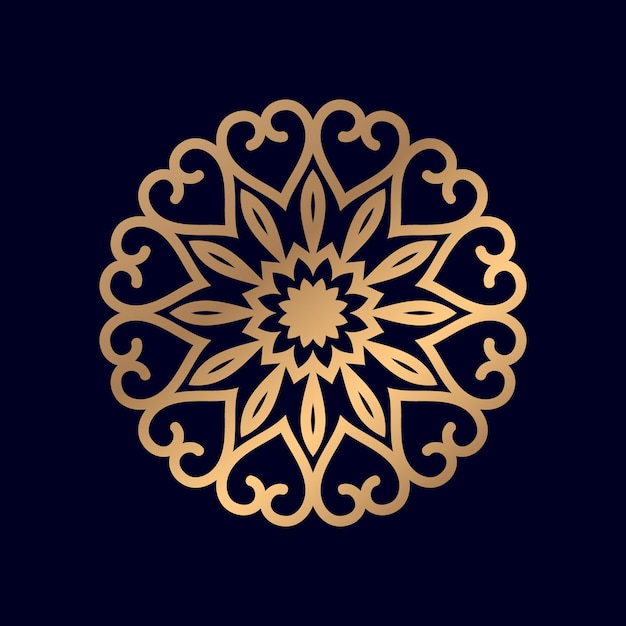 diseño de mandala ornamental de color dorado de lujo