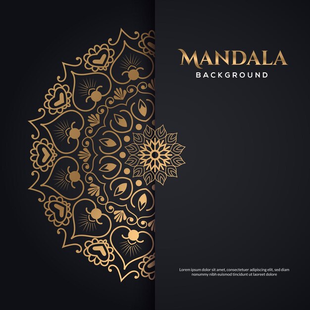 Diseño de mandala ornamental de lujo de color dorado Fondo vectorial