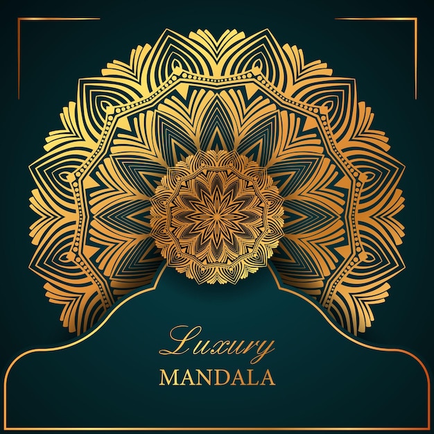 Diseño de mandala ornamental de lujo con color dorado.