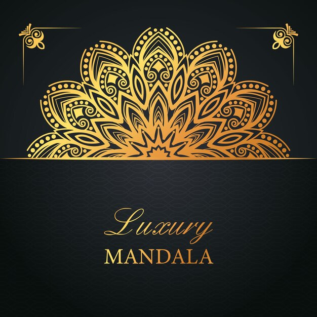 Diseño de mandala ornamental de lujo con color dorado.