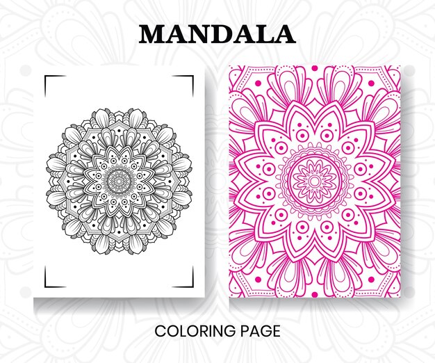 Vector diseño de mandala ornamental de lujo para colorear libro y fondo d