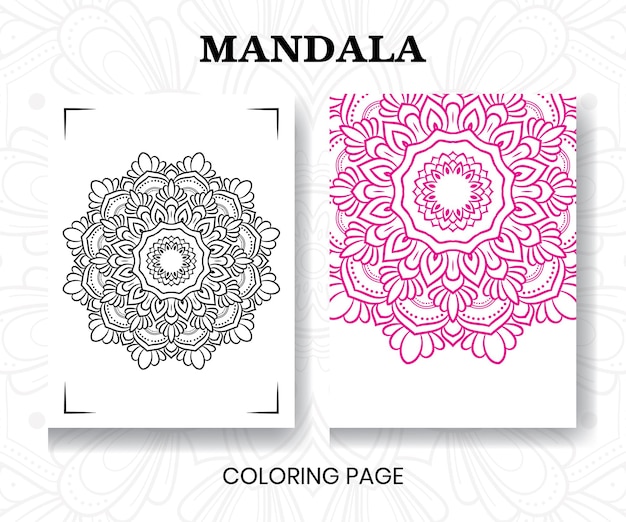 Diseño de mandala ornamental de lujo para colorear libro y fondo d