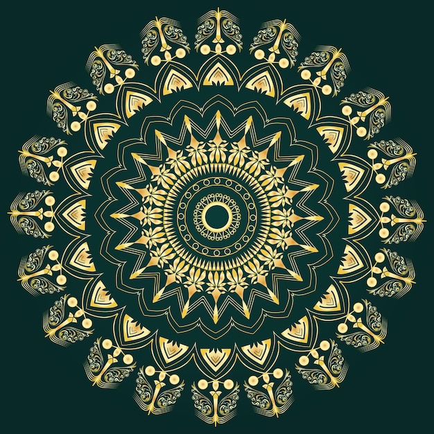 Diseño de mandala ornamental de lujo en estilo árabe islámico oriental. se puede utilizar para tarjetas de invitación de boda, folletos, pancartas, carteles, portadas, arte de línea elegante.