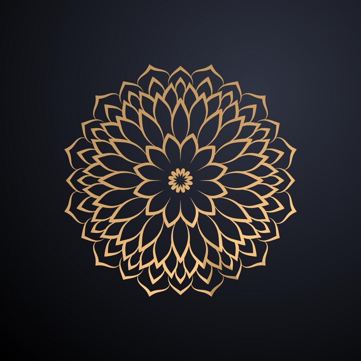 diseño de mandala ornamental de lujo fondo en color oro