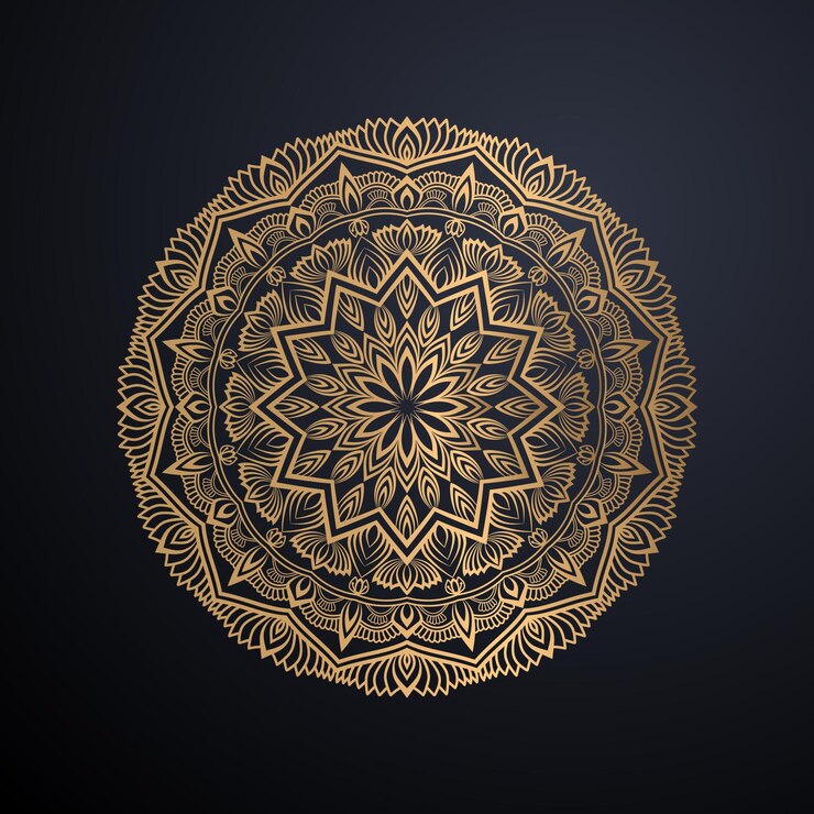 diseño de mandala ornamental de lujo fondo en color oro