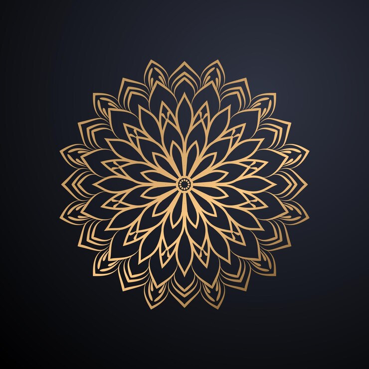 diseño de mandala ornamental de lujo fondo en color oro