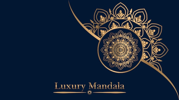 diseño de mandala ornamental de lujo fondo en color oro