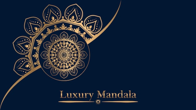 Vector diseño de mandala ornamental de lujo fondo en color oro