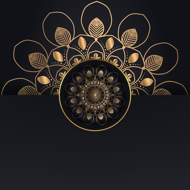 diseño de mandala ornamental de lujo fondo en color oro