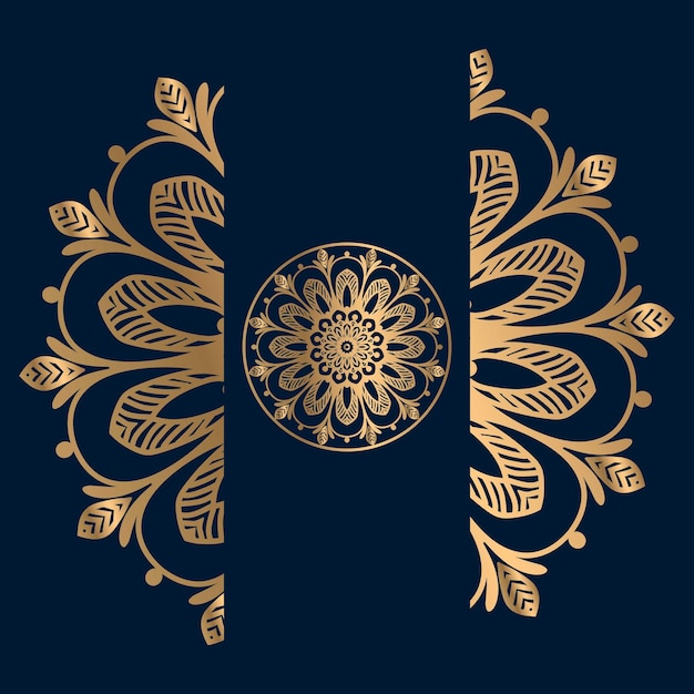 diseño de mandala ornamental de lujo fondo en color oro