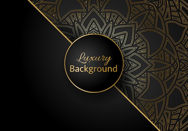 diseño de mandala ornamental de lujo fondo en color oro