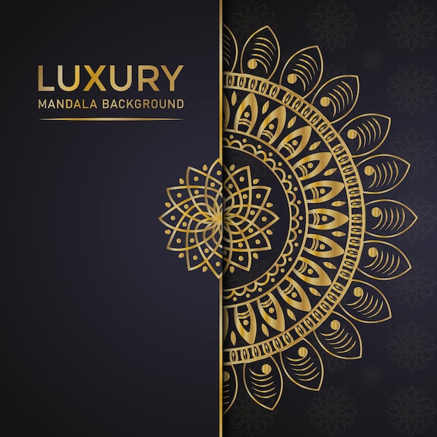 diseño de mandala ornamental de lujo fondo en color oro