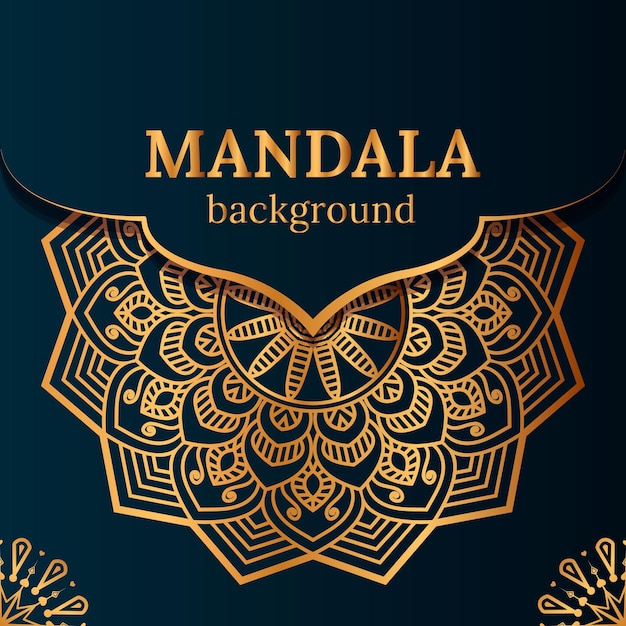 Diseño de mandala ornamental de lujo con fondo dorado