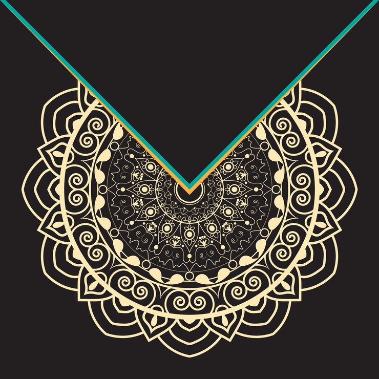 Diseño de mandala ornamental de lujo Fondo negro en color dorado Vector Ramadan Mandala Design Gold