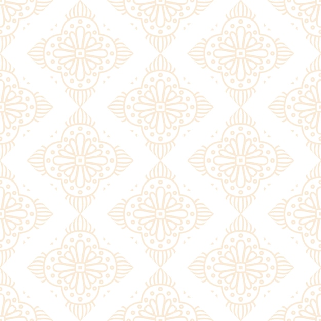 Diseño de mandala ornamental de lujo de patrones sin fisuras en color dorado