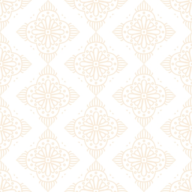 Diseño de mandala ornamental de lujo de patrones sin fisuras en color dorado