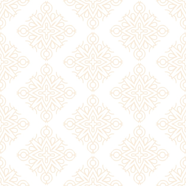 Diseño de mandala ornamental de lujo de patrones sin fisuras en color dorado
