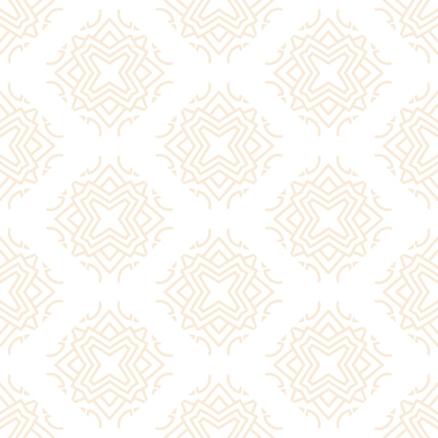 Diseño de mandala ornamental de lujo de patrones sin fisuras en color dorado