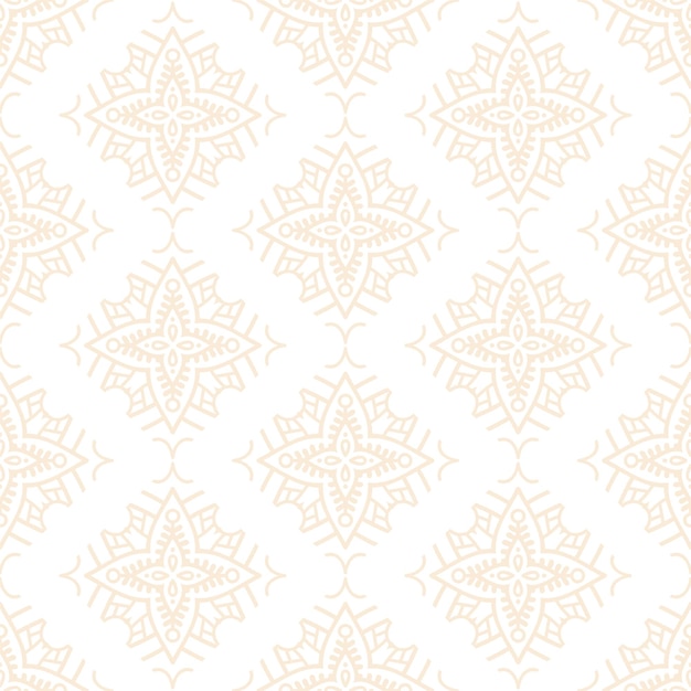 Diseño de mandala ornamental de lujo de patrones sin fisuras en color dorado