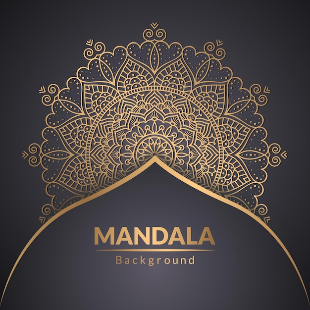 Diseño de mandala ornamental de lujo con plantilla de vector de color dorado