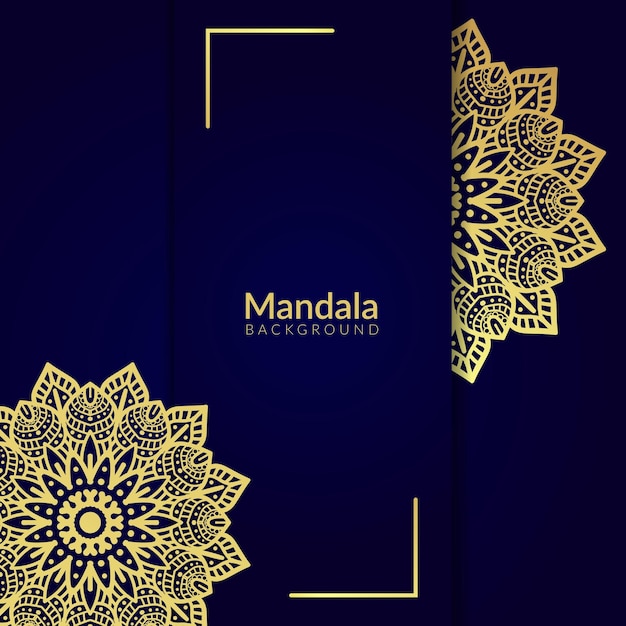 Vector diseño de mandala ornamental de lujo sobre fondo oscuro