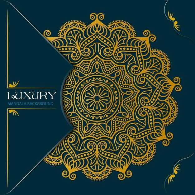 Diseño de mandala de oro de lujo vectorial