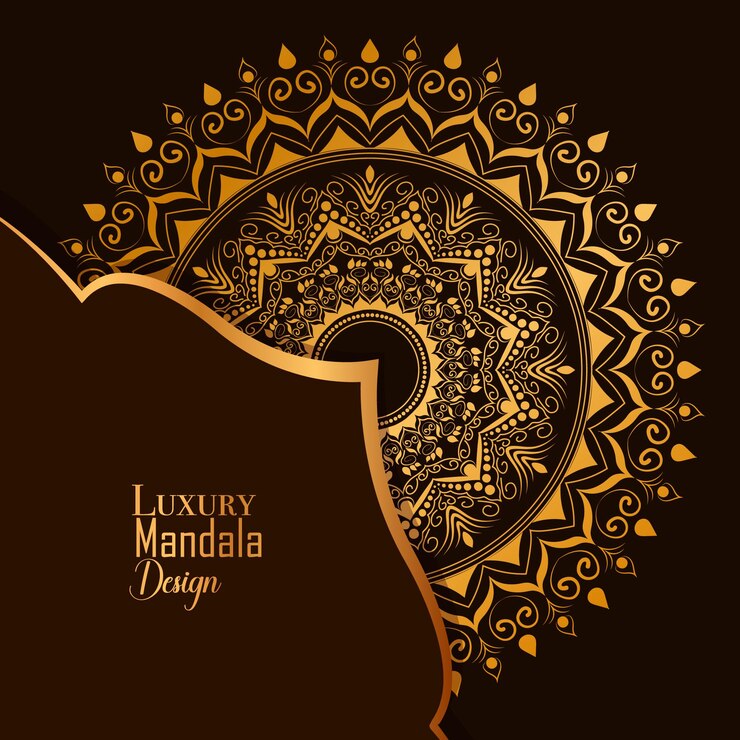 Diseño de mandala de oro de lujo