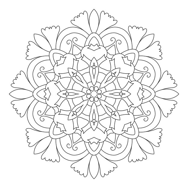 Diseño de mandala para páginas para colorear de adultos