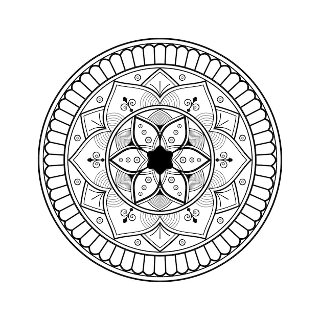 Diseño de mandala de patrón circular para colorear la página del libro