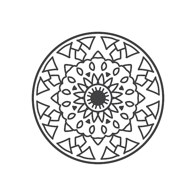 Diseño de mandala de patrón decorativo Mandala fácil Mandala contorno en blanco y negro Mandala para páginas para colorear