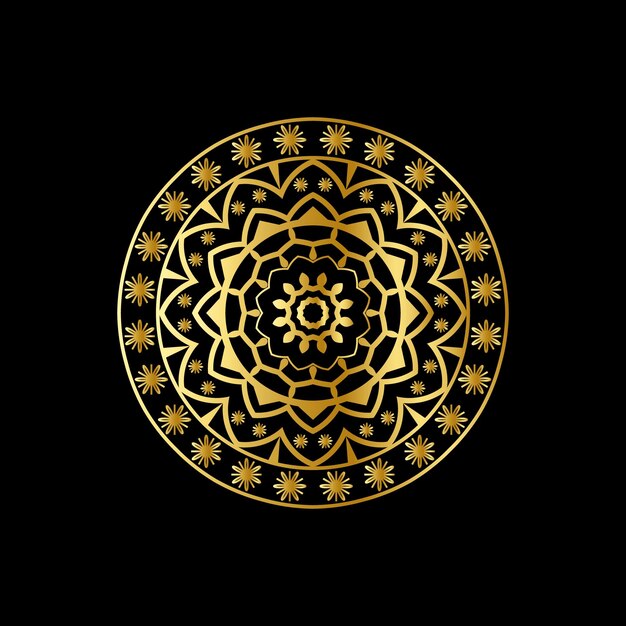 Diseño de mandala de patrón dorado diseño de fondo de mandala ornamental de lujo en color dorado