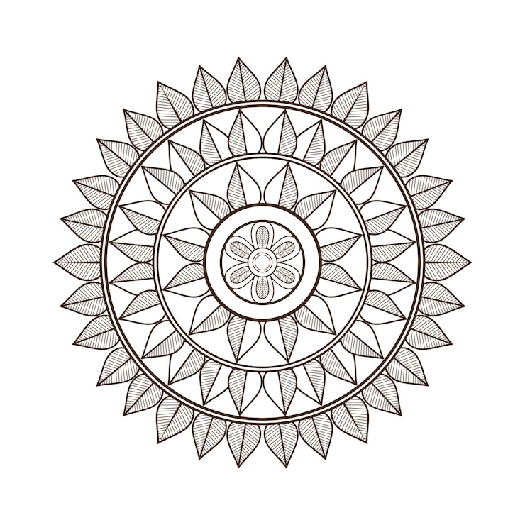 Diseño de mandala de patrón floral de adorno de henna para colorear página