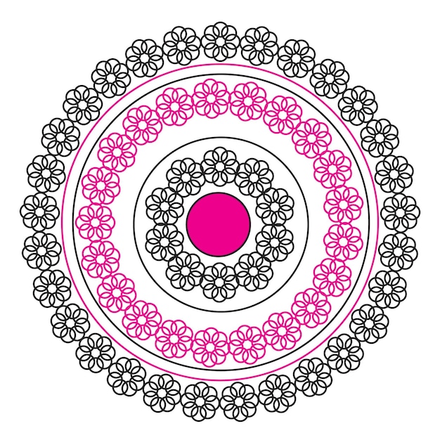 diseño de mandala con patrón de flores