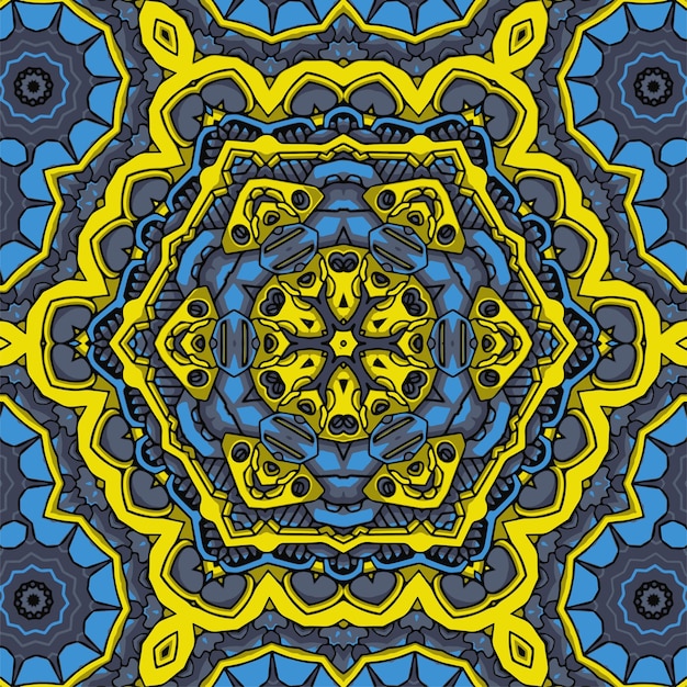 Diseño de mandala de patrones sin fisuras de arte festival
