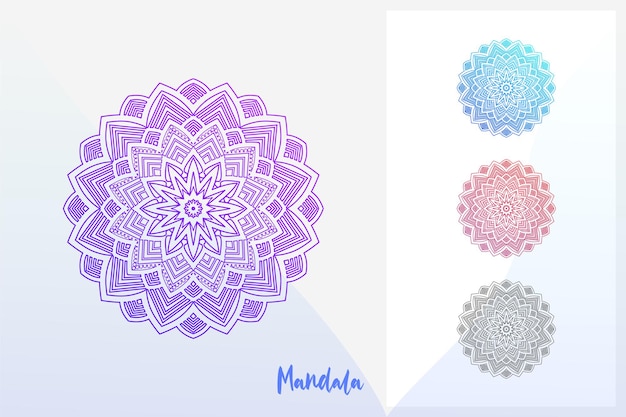 Vector diseño de mandala púrpura degradado creativo