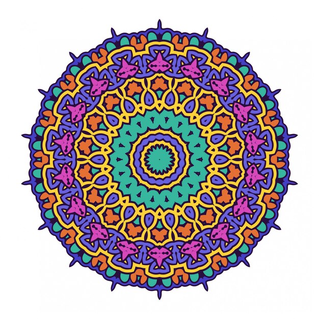 Diseño de mandala redondeado con adorno