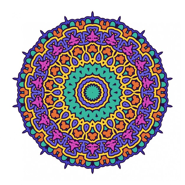 Diseño de mandala redondeado con adorno