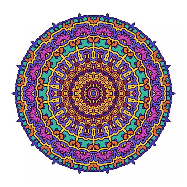 Diseño de mandala redondeado con adorno