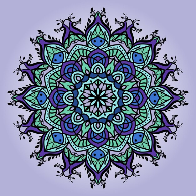 diseño de mandala redondo de color azul fondo de mandala islámico