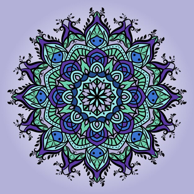 diseño de mandala redondo de color azul fondo de mandala islámico