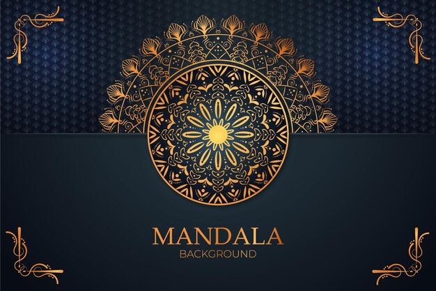 Diseño de mandala redondo diseño de lujo dorado