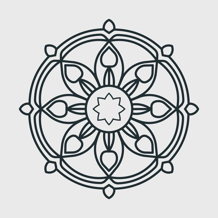 diseño de mandala relajante y fácil arte de mandala para diseño de tatuaje diseño vectorial de mandala