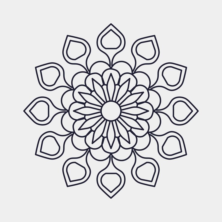 diseño de mandala relajante y fácil arte de mandala para diseño de tatuaje diseño vectorial de mandala