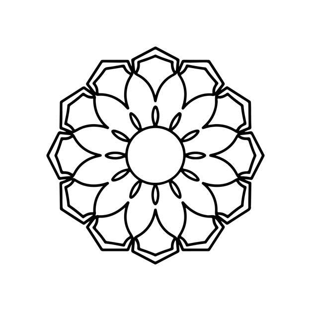 Diseño de mandala simple para el diseño de patrones con dibujo a mano