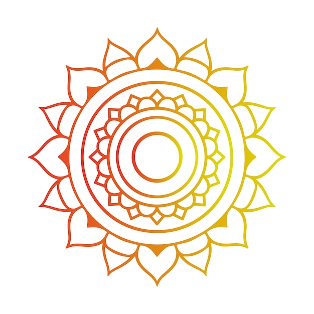 Diseño de mandala simple para el diseño de patrones con dibujo a mano