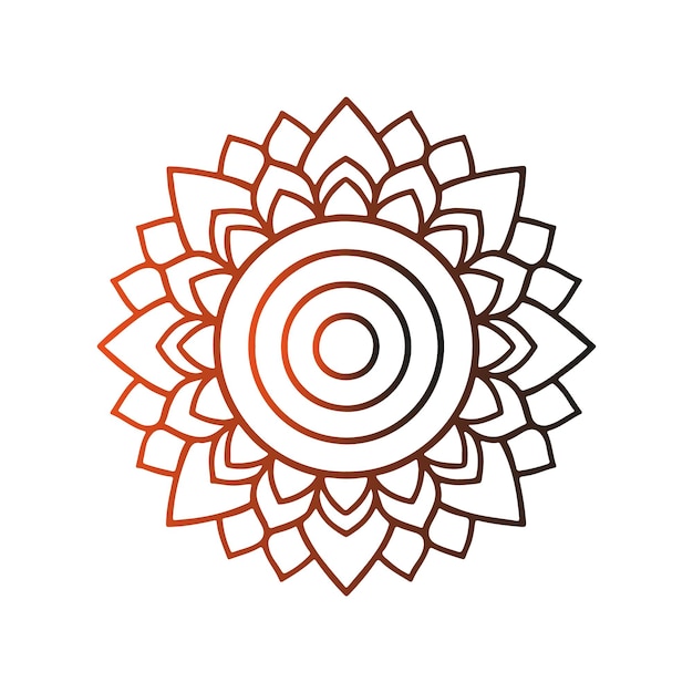Diseño de mandala simple para el diseño de patrones con dibujo a mano