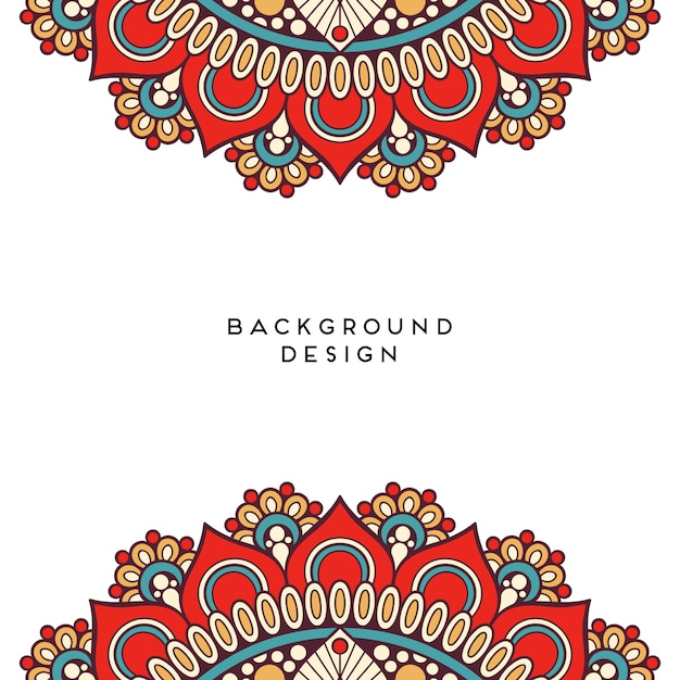 Diseño de mandala sobre fondo blanco en blanco