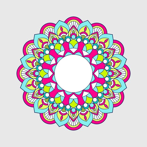 Vector diseño de mandala de vector de patrón colorido y floral